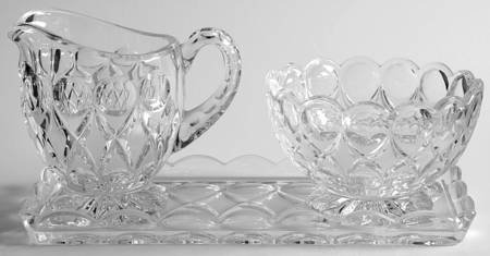 Anglia Creamer, Sugar and Tray Set