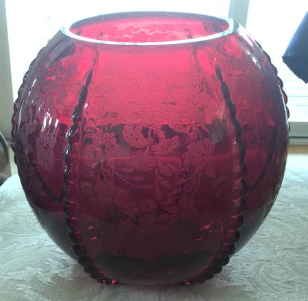 Flower Basket-Ruby Punch Bowl