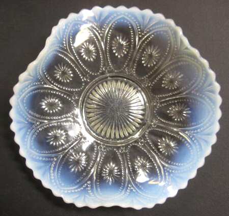 Spokes and Wheels White Opalescent by Northwood
