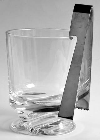 Groove Ice Bucket with Tongs