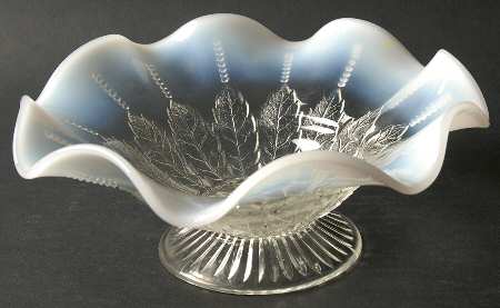 Leaf and Beads-White Opalescent by Northwood