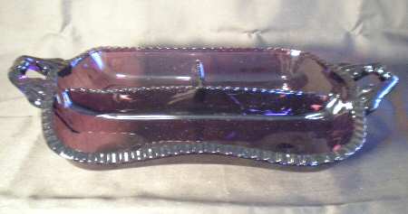 37-Amethyst 12" Oblong 3 Part Celery/Relish