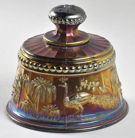 Peacock at the Fountain-Amethyst Lid for Round Butter
