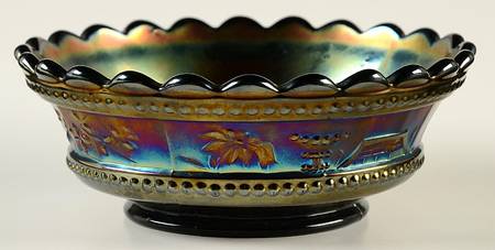 Peacock at the Fountain-Amethyst 5" Nappy