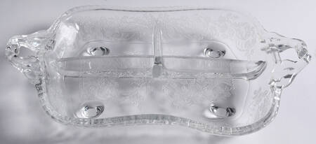 103-24-Clear 12" Oblong 3 Part Celery/Relish