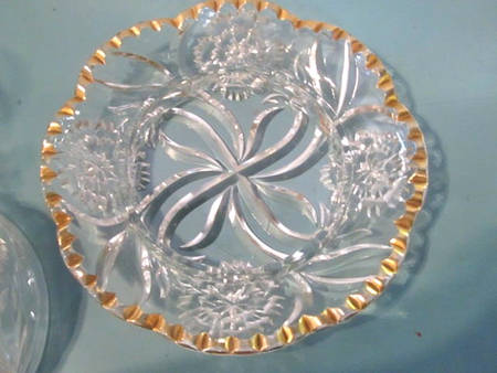 Carnation Clear Round Butter Dish No Lid
