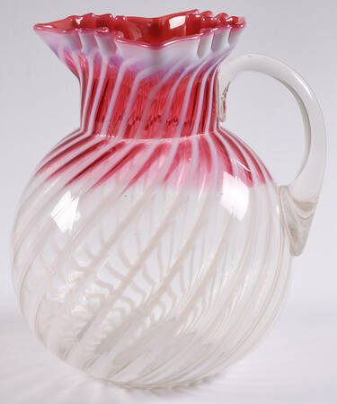 319 Cranberry Swirl 80 Oz Pitcher