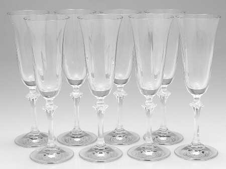 Fedora (No Trim) Fluted Champagne - Set of 8