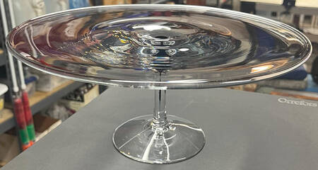 Intermezzo Black 12" Diameter Pedestal Cake Stand No Dome