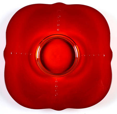 Crow's Foot Ruby Square Cake Plate