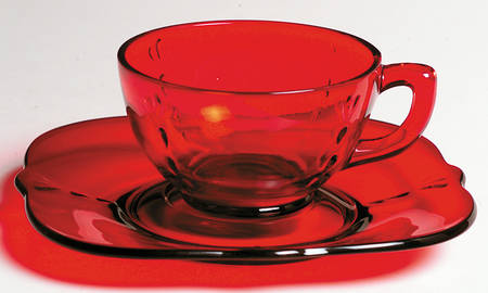 Crow's Foot Ruby Cup & Saucer Set