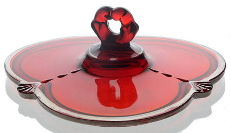 Crow's Foot Ruby Lid for 3-Part Candy Box