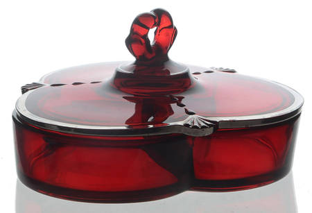 Crow's Foot Ruby 3-Part Candy Box with Lid