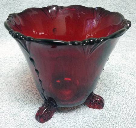 Crow's Foot Ruby Footed Mayonnaise Bowl