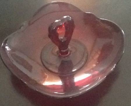 Crow's Foot Ruby Center Handle Tray