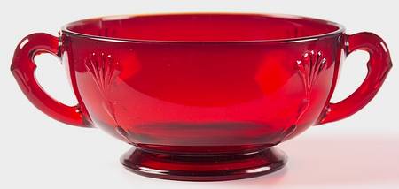 Crow's Foot Ruby Footed Cream Soup Bowl Only