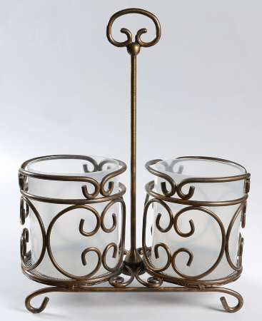 Fantasia Metal Wine Beverage Caddy w/Plastic Wine Holders