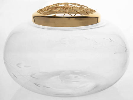 Heritage Potpourru/Flower Bowl & Metal Frog by Princess House