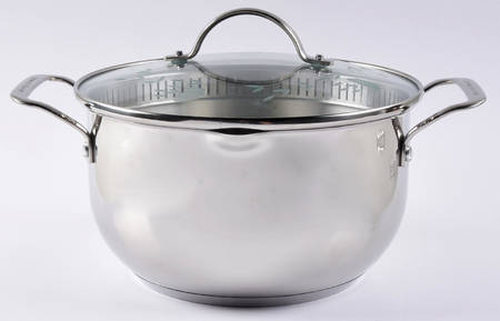 Heritage 4.5 Qt Stainless Straining Casserole & Glass Lid by Princess House