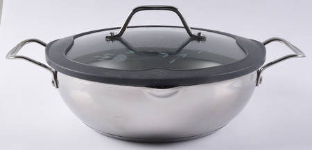 Heritage 3.5 Qt Stainless Straining Casserole & Glass Lid