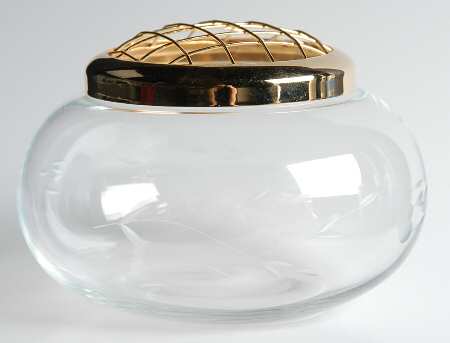 Heritage Small Potpourru/Flower Bowl & Metal Frog by Princess House