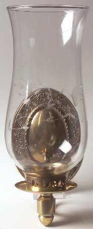 Heritage Wall Sconce w/Brass Base and Glass Globe by Princess House