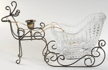 Highlights - Royal Highlights Sleigh W/ Metal Runners & Reindeer Candleholder