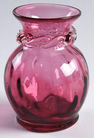 Cranberry 4" Flower Vase
