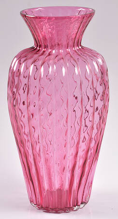 Cranberry 12" Flower Vase