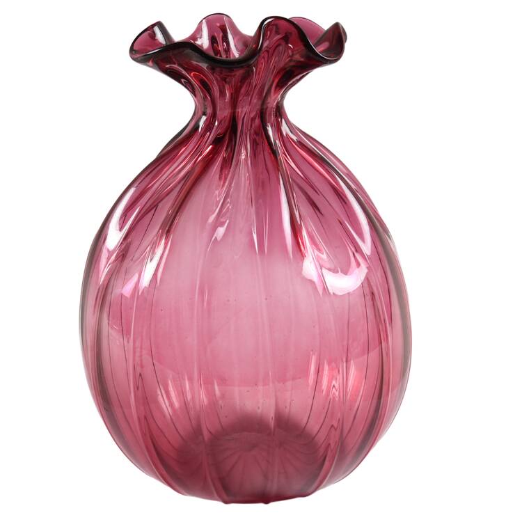 Cranberry 9" Flower Vase