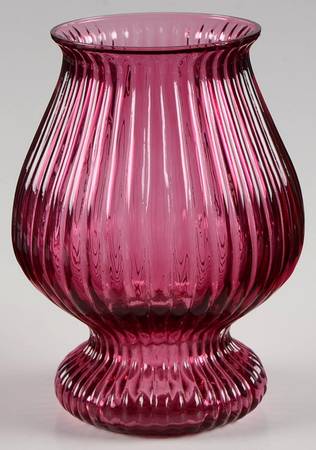 Cranberry 1 Piece Open Hurricane/Vase