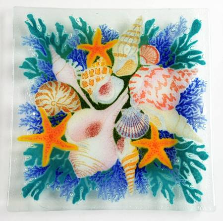 Seashells 9" Square Platter