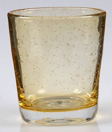 Bubble Glass Yellow Double Old Fashioned