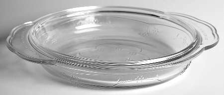 Blossom Round Handle Pie Plate, Casserole Lid