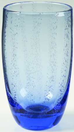 Bubbleglass Blue Highball Glass