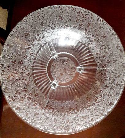 Spring Orchard Clear 12" 3-Toed Footed Bowl
