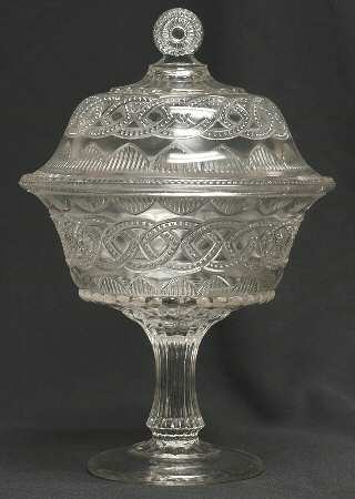Chain and Shield 12" Tall Compote & Lid