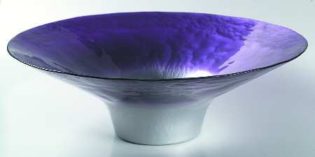 Pearlescent Aubergine and Silver 13" Flared Bowl