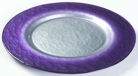 Pearlescent Aubergine and Silver 13" Service Plate