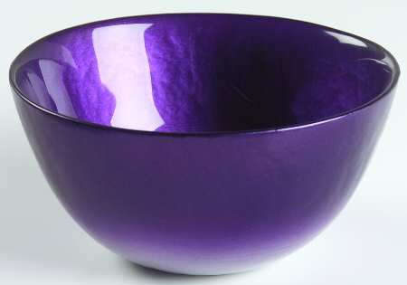 Pearlescent Aubergine and Silver 5" Round Bowl