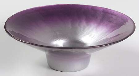 Pearlescent Aubergine and Silver 6" Round Flared Bowl