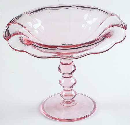 Archaic Pink Round Compote (Height X Width)