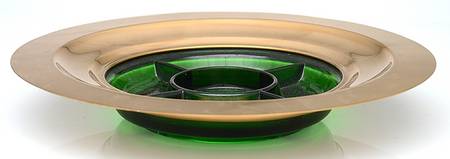 Emerald Glo 5-Part Divided Tray with Metal Rim