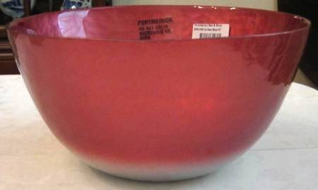 Pearlescent Burgundy and Silver 10" Round Bowl
