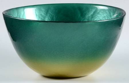 Pearlescent Dark Green and Gold 5" Round Bowl