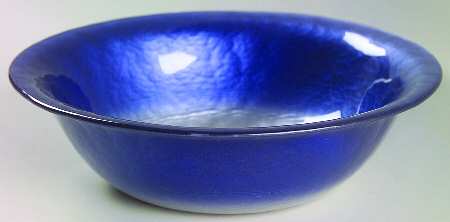 Pearlescent Dark Blue and Silver Oatmeal Bowl