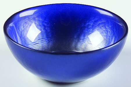 Pearlescent Dark Blue and Silver 4" Round Bowl