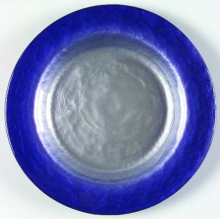 Pearlescent Dark Blue and Silver 8" Salad Plate