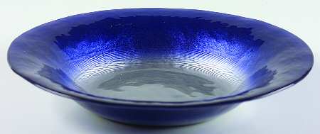 Pearlescent Dark Blue and Silver Rim Soup Bowl