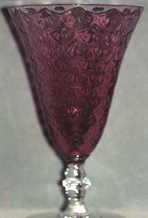 Turkey Tracks Cranberry (Clear Stem) by Pukeberg Glass